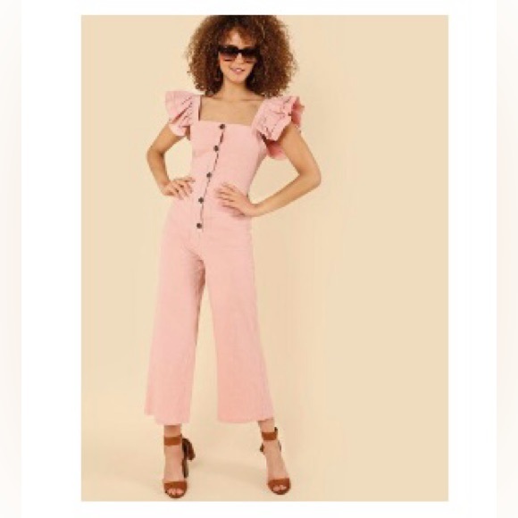 Pink Ruffled Jumpsuit - Picture 1 of 2